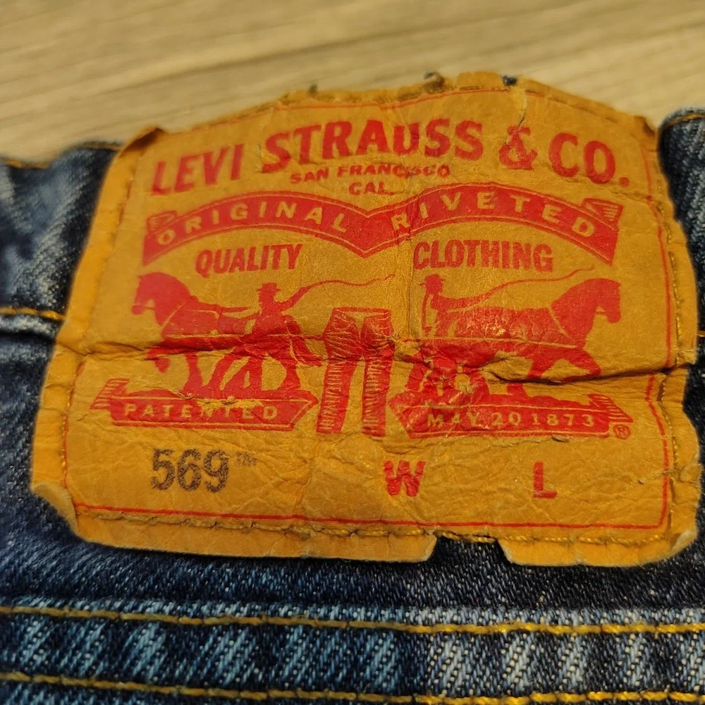 Levis 569 Loose Straight Denim Shorts Mens 44 Blue Medium Wash Wideleg baggy